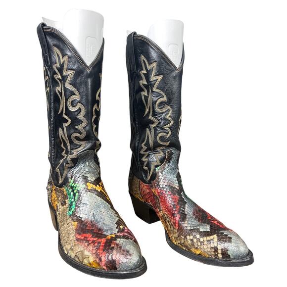 Vintage Dan Post Men’s Rainbow Python Snakeskin Cowboy Boot Size US 9.5 main image 10